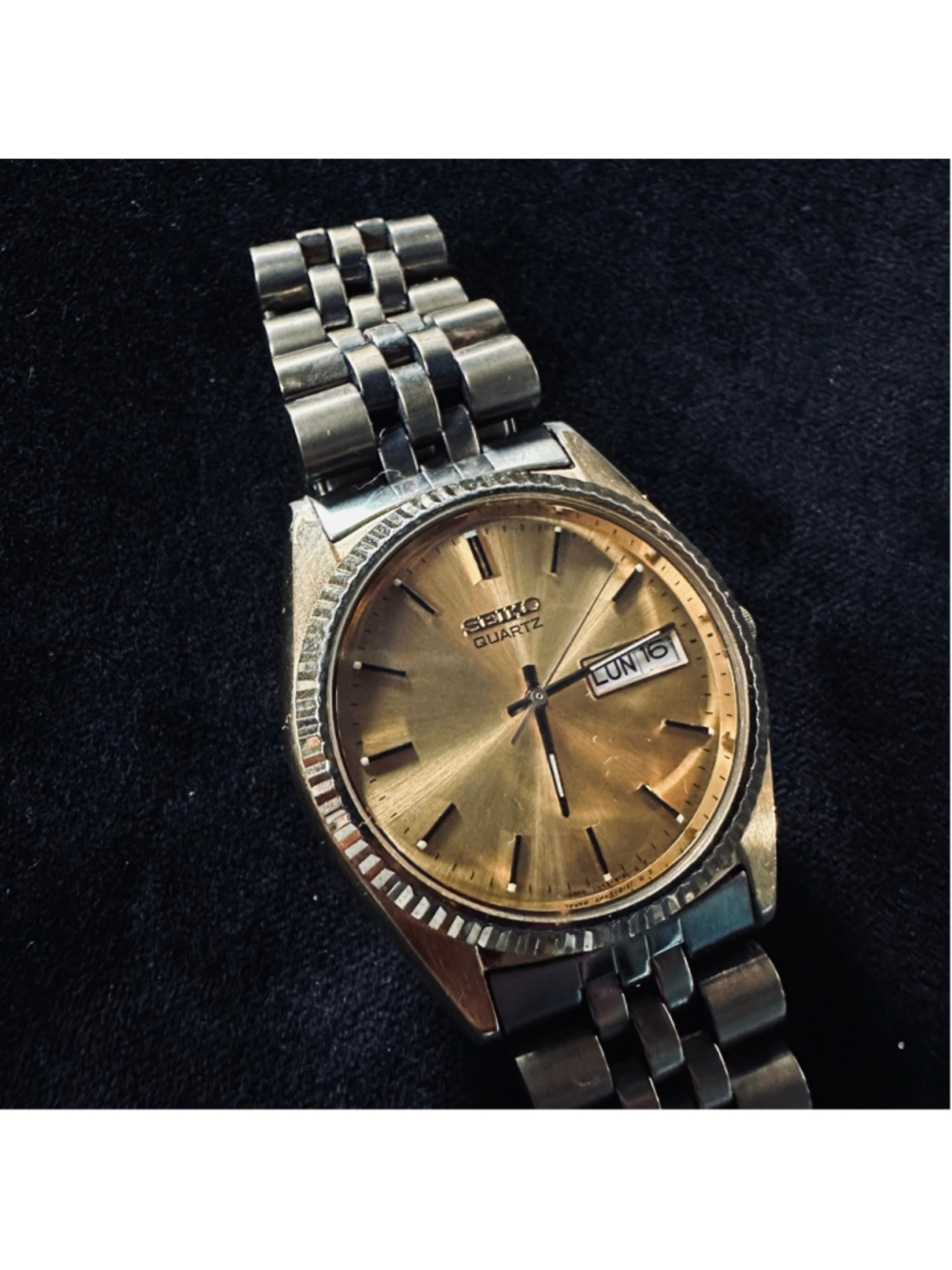 Men's vintage Seiko Quartz Gold & Silver Watch Summer